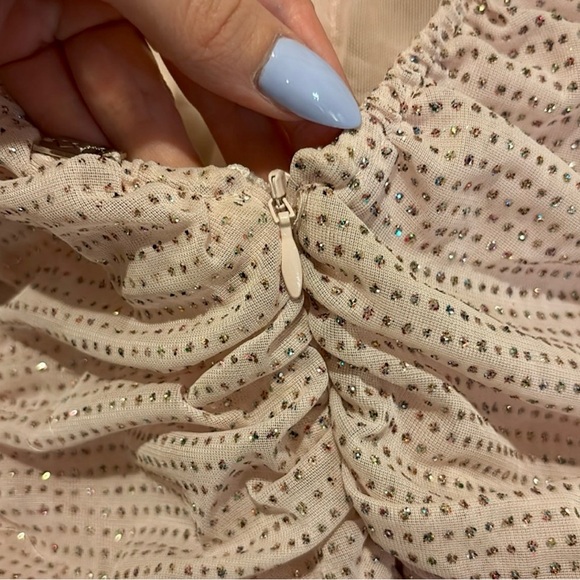 For Love And Lemons Pink Glitter Long Sleeve Dress Size S - Picture 5 of 8